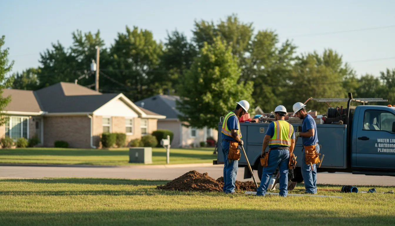 Residential water line and bathroom plumbing service in Leesville, LA
